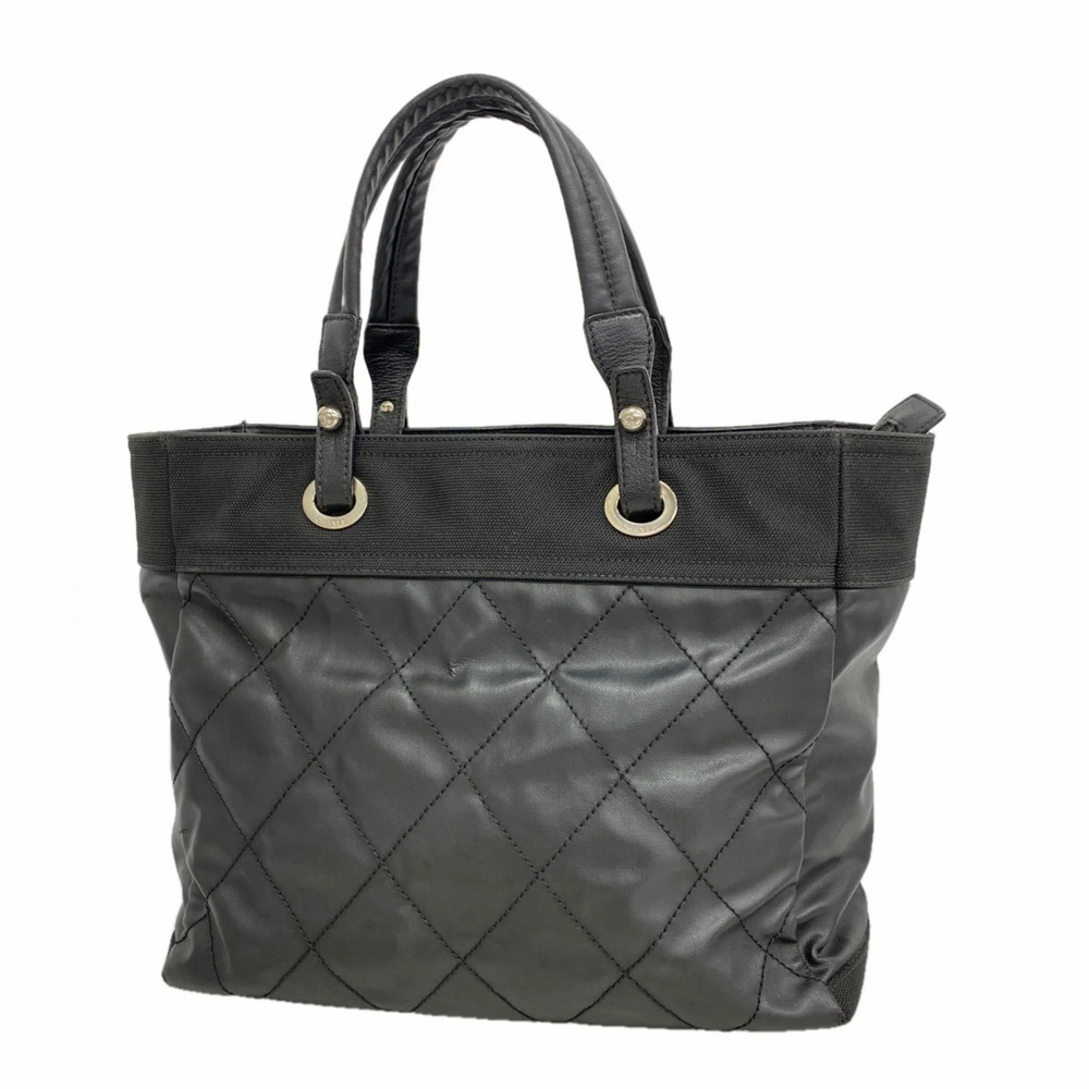 CHANEL Black Canvas Tote Bag